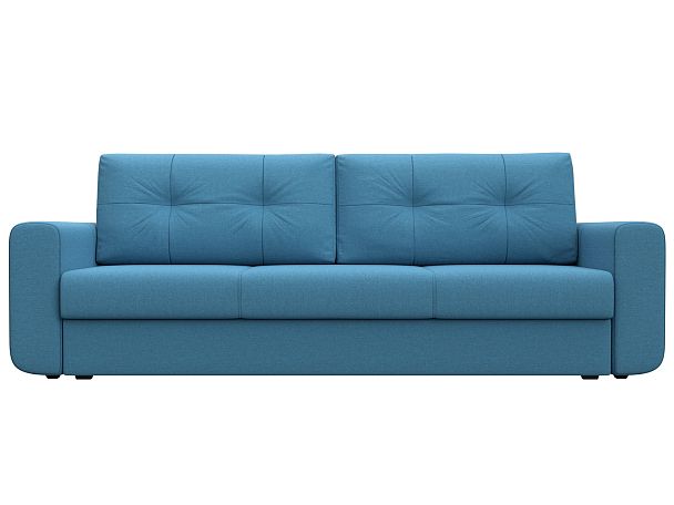 Диван прямой Лига-031 Рогожка голубой - Вид 2