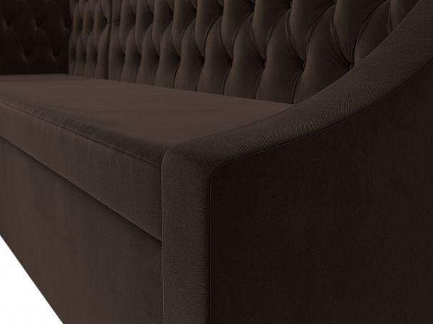 Кухонный угловой диван Мерлин левый (полностью микровельвет коричневый) - Вид 4