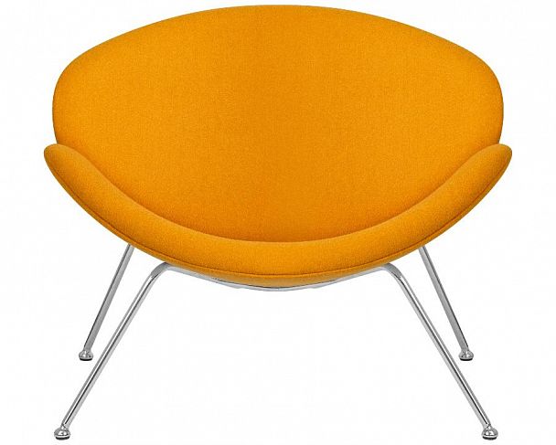 Кресло дизайнерское DOBRIN EMILY (желтая ткань AF13, хромированная сталь) - Вид 6