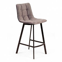 Стул полубарный UNO, бархат бежевый 5 / чёрный профиль - Фото предпросмотра