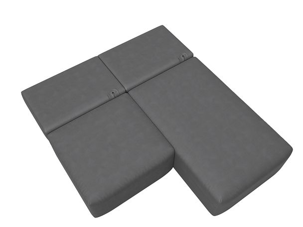 Диван угловой модульный Лига-060 НПБ угол универсальный Искусственная замша серый - Вид 9