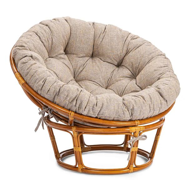 Кресло Папасан/Papasan (23/01 W) /с подушкой и ремешками/Pecan (орех) - Вид 1