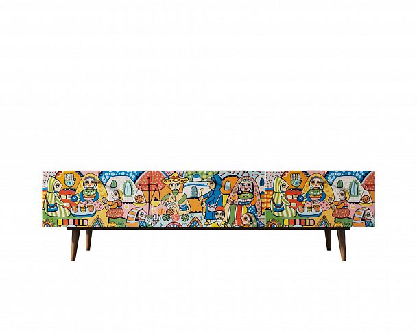 Комод "Berber" с ящиками низкий под TV принт 1 - Вид 4