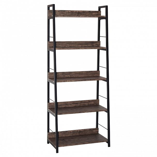 Стеллаж на металлокаркасе BRABIX "LOFT SH-003", 600х350х1500 мм, 5 полок, цвет морёный дуб, 641234 - Вид 3