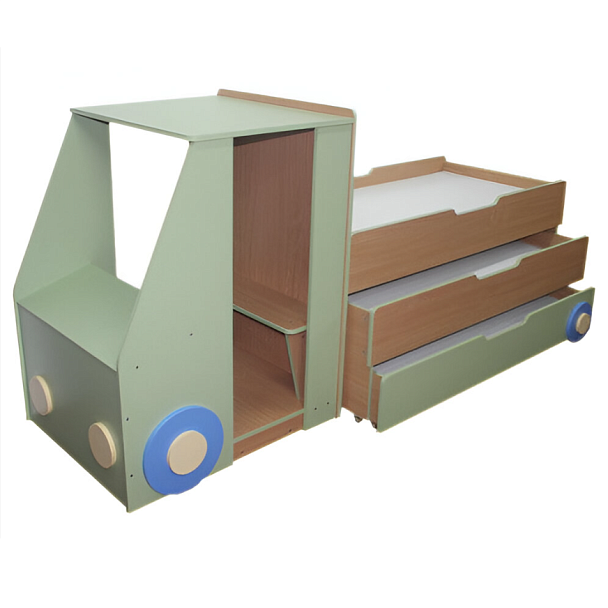 Кровать детская 3-х ярусная грузовик - Вид 1