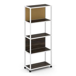 Shelf Mobile Стеллаж 5 уровней 1 секция VR.LT-STK-503.06 Дуб Мали/Металл Белый/W-31 600*400*2000 - Фото предпросмотра