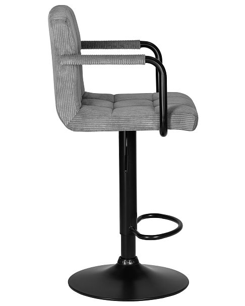 Стул барный DOBRIN KRUGER ARM BLACK (серый вельвет (LAR-E2041-25)) - Вид 3