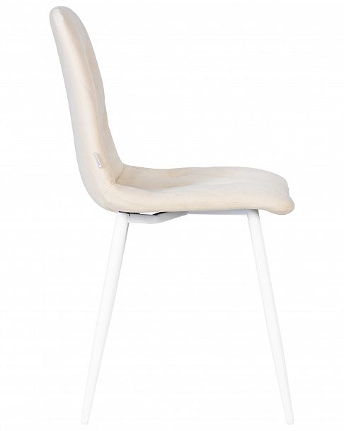 Стул обеденный DOBRIN CHILLY ROMBO (Бежевый Simple 44, основание белое) - Вид 3