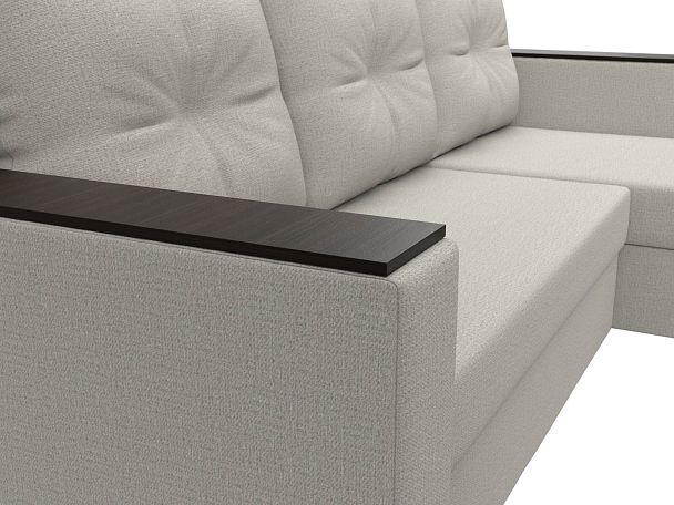 Диван угловой Атланта Лайт Б/С правый угол Рогожка бежевый - Вид 4