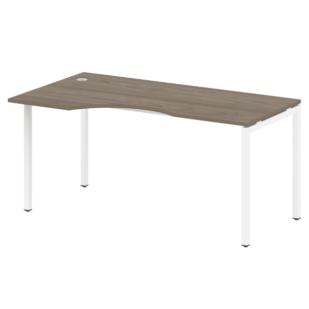Metal System Quattro Стол криволинейный левый на П-образном м/к 40БП.СА-1 (L) Вяз/Белый металл 1600*900*750 - Вид 1