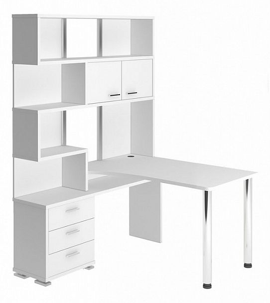 Стол компьютерный Домино СР-420/130 Белый левый - Вид 1