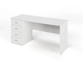 ЛАЙТ / LIGHT RLG008-16x7L Однотумбовый стол 160x70x75 Белый - Фото предпросмотра