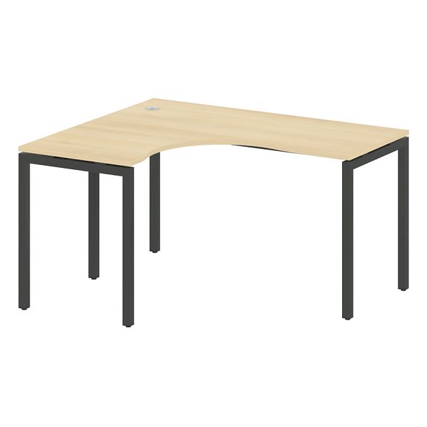 Metal System Quattro Стол криволинейный левый на П-образном м/к 40БП.СА-3 (L) Акация/Антрацит металл 1400*1200*750 - Вид 1