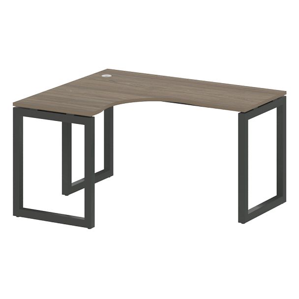 Metal System Quattro Стол криволинейный левый на О-образном м/к 50БО.СА-3 (L) Вяз/Антрацит металл 1400*1200*750 - Вид 1