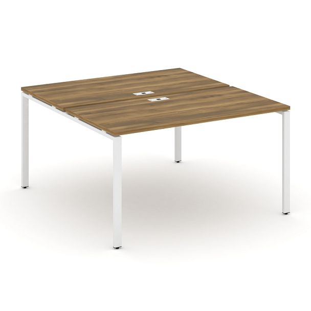 Concept Рабочая станция на 2 места CN.DRS-003 Сандал Янтарный/Металл Белый 1380*1480*750 - Вид 1