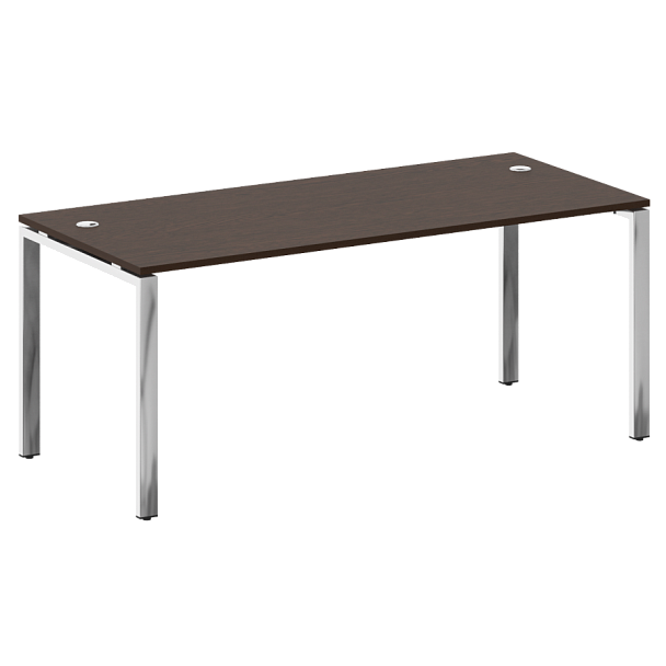 Metal System Direct Стол рабочий руководителя на П-обр. м/к БП.СРР-5.8 Венге/Нерж. сталь 1800*800*750 - Вид 1