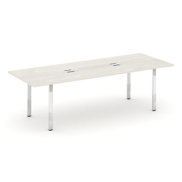 Style Project Direct Lux Стол переговорный M-SN-6P.SPRG-258 Дуб Наварра/Нержавеющая Сталь/Хром 2580*980*25 - Вид 1