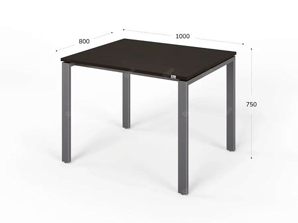 UNITY РМС8-10 ВЕНГЕ Стол на металлокаркасе прямой 1000х800х750 - Вид 1