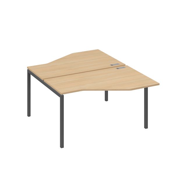 Рабочая станция (2х140) со столами Техно каркас DUE A4 А4 Б2 187 БП натуральный дуб / металлокаркас антрацит - Вид 1