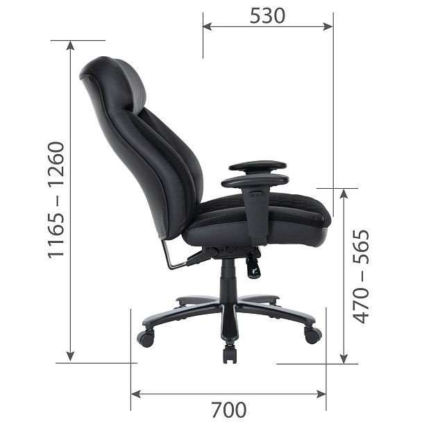 Кресло CHAIRMAN CH414, экокожа/ткань, черный - Вид 8