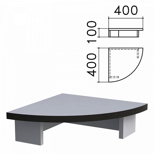 Подставка под монитор "Монолит", 400х400х100 мм, цвет серый, ПМ03.11 - Вид 1