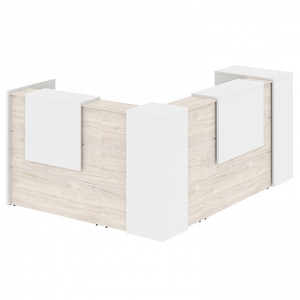 Ресепшн Г-образный "Onix" O.R-K-27 денвер светлый/белый - Вид 2