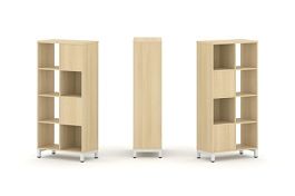 Стайл Проджект Набор стеллажа 2-х сторон., 4 яр. SN.NSD-421 Акация Лорка/Металл Белый 754*400*1615 - Фото предпросмотра