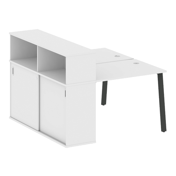 Metal System Р. ст. с шкафом-купе на А-образном м/к БА.РС-СШК-2.1 Т Белый/Антрацит металл 1410*1475*1098 - Вид 1