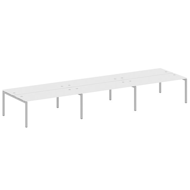 Metal System Quattro Р. ст. на 6 раб. места на П-образном м/к 50БП.СМ-6.5 Белый/Серый металл 5400*1475*750 - Вид 1