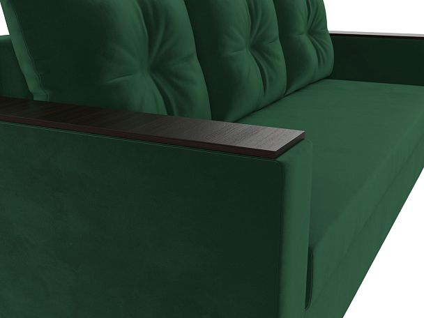 Диван прямой Атланта Лайт без стола (полностью велюр зеленый) - Вид 4