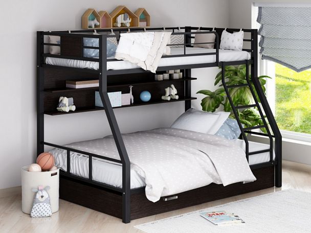 Двухъярусная кровать "Гранада-1ПЯ" черный - Вид 1