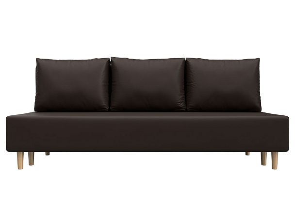 Диван прямой Лига-033 Экокожа коричневый - Вид 2