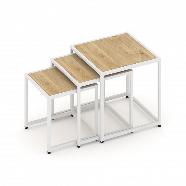 Стол журнальный "Loft" VR.L-SJK-45 Тиквуд Светлый/Белый - Вид 3