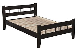 Кровать Массив-2Н 0,9 большая спинка Венге (Лак) - Фото предпросмотра