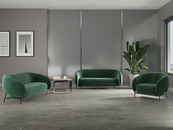 Belt Диван двухместный BLT-2 Velvet Lux 72/Металл Черный 1560*850*730 - Вид 2