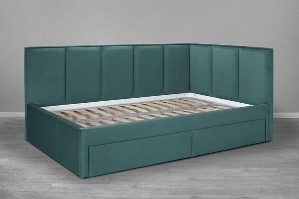 Кровать «Лайф с ящиками», 900 зеленая - Вид 1