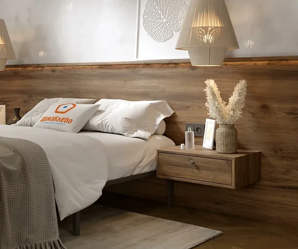 Кровать - подиум металлическая София 1600*2000, цвет черный - Вид 5