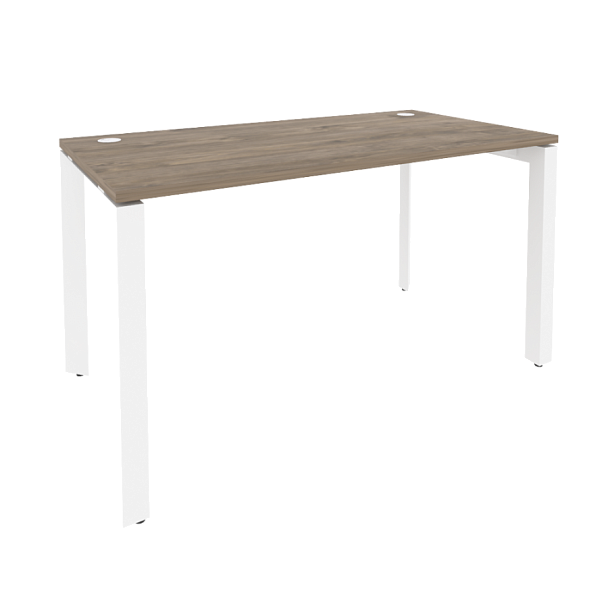 Onix Стол рабочий на П-образном м/к O.MP-SP-3.7 Тиквуд темный/Белый металл 1380*720*750 - Вид 1