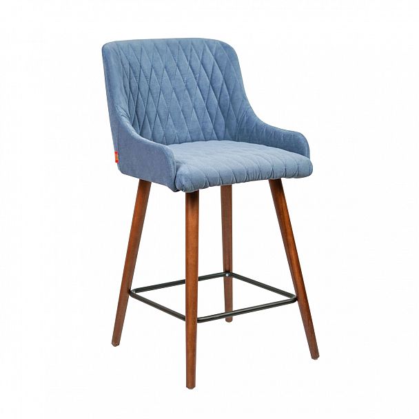 Полубарный стул Mint, голубой велюр - Вид 2