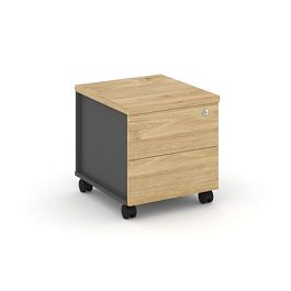 Стайл Проджект Тумба мобильная з/с ЛДСП SN.TM-005 Антрацит/Тиквуд Светлый/Тиквуд Светлый 416*460*437 - Фото предпросмотра