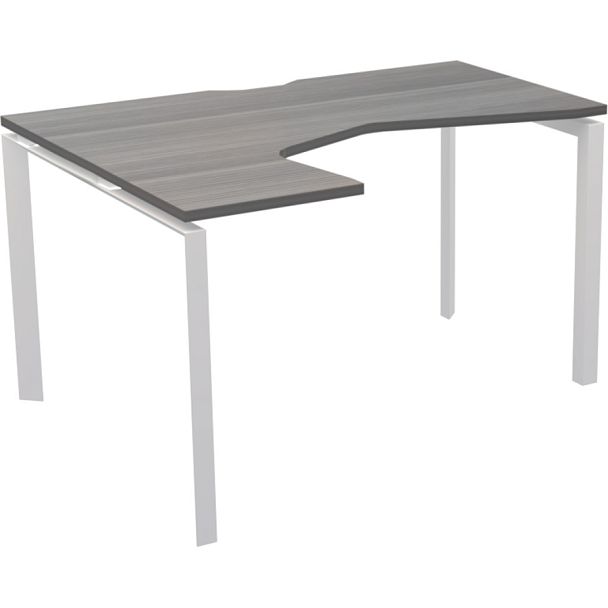 Стол эргономичный левый на металлокаркасе НТМП.П-060.ЛВ Лиственница/Белый 1600x1000x750 Аргентум-МП - Вид 1