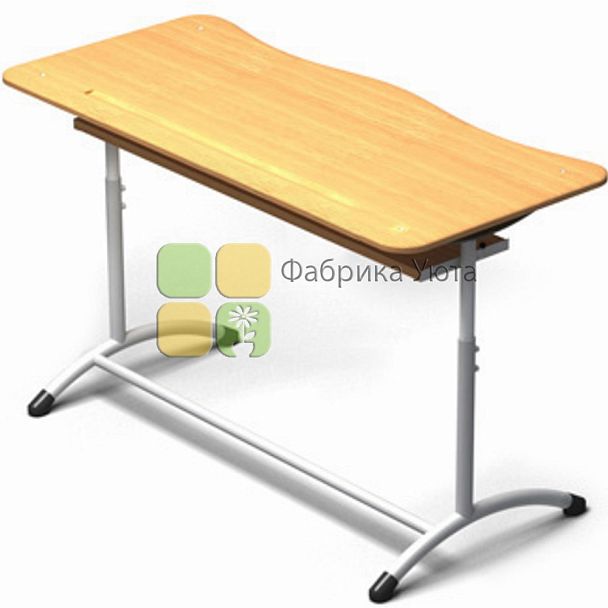 Парта "Экстра" 2-местная н/рег. (6 гр) с полкой - Вид 1