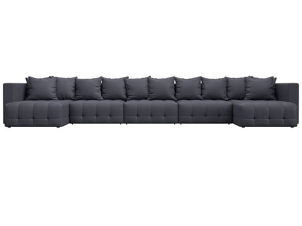 Диван П-образный Лига-052 НПБ МегаЛонг Экокожа серый - Вид 2