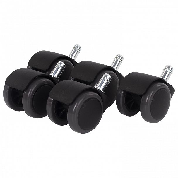 Колеса (ролики) BRABIX для кресла, прорезиненные, КОМПЛЕКТ 5 шт., шток d11 мм, черные, в коробе, 532009 - Вид 8