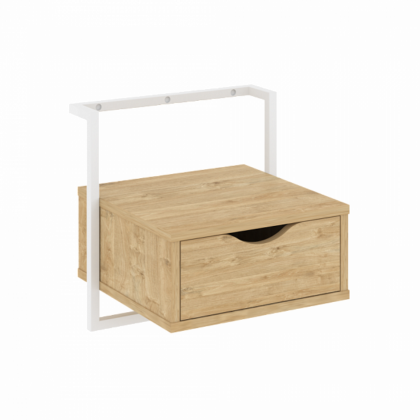 Тумба навесная "Loft" (крепление к стене) VR.L-SY1 Тиквуд Светлый/Белый - Вид 1
