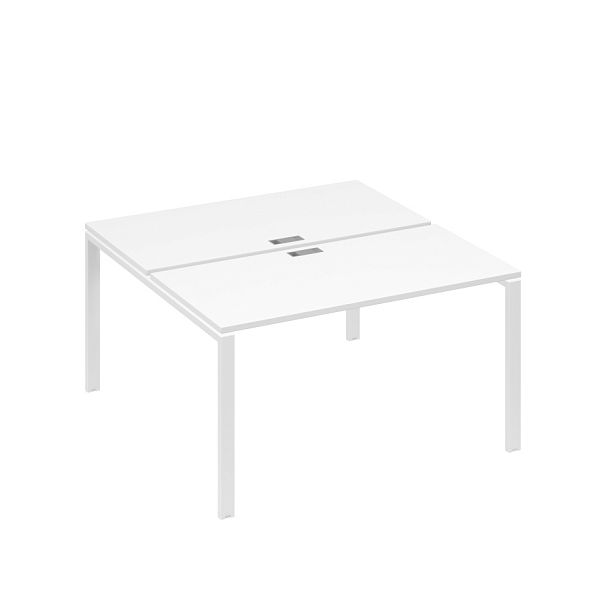 Рабочая станция на металлокаркасе UNO (2х140) A4 А4 Б1 174 БП белый премиум / металлокаркас белый - Вид 1