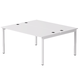 Бенч-система на 2 места Everprof EVO на металлокаркасе 1580х670(1370)x755 Белый/Белый - Фото предпросмотра