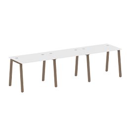 Metal System Р. ст. на 3 раб. места на А-образном м/к БА.СМ-3.1 Белый/Мокко металл 3000*720*750 - Фото предпросмотра