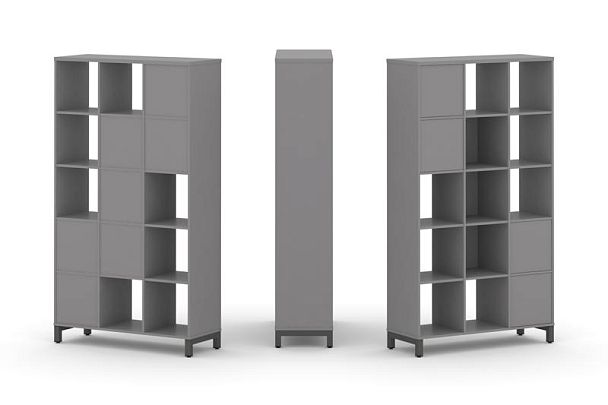 Стайл Проджект Набор стеллажа одностороннего, 5 ярусов SN.NS-531 Серый Пепел/Металл Антрацит 1121*40 - Вид 1