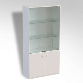 Шкаф общего назначения со стеклом 2 секции (М-103) - Фото предпросмотра